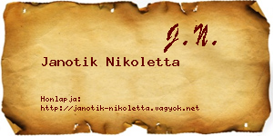 Janotik Nikoletta névjegykártya